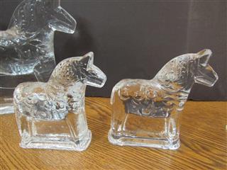 VT LINDSHAMMAR HANDMADE CRYSTAL HORSE COLLECTION SET OF 6 SWEDEN